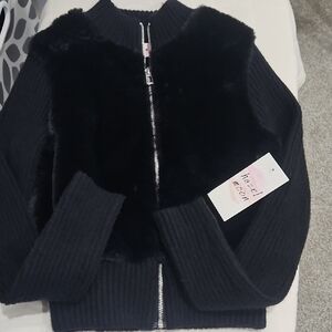 Cozy Black Kids Vest by Hazel Moon New w Tags size XS furry warm and cozy